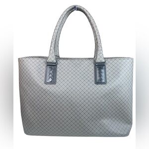 BOTTEGA VENETA - MARCO POLO GREY PVC INTRECCIATO TOTE
